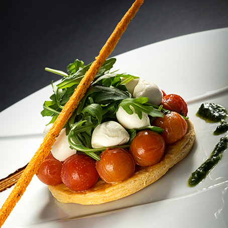 Tarte tomates cerise et billes de mozarella